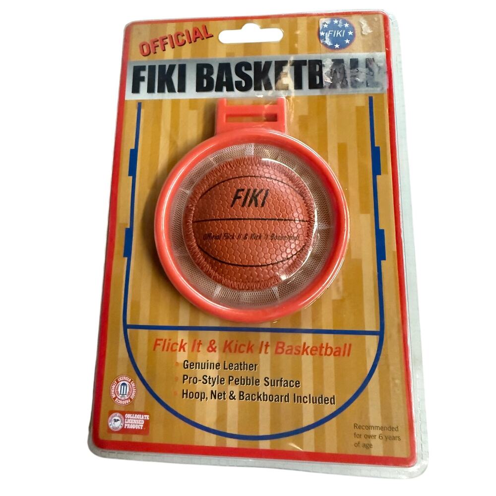 Official FIKI Basketball Flick It & Kick It Desk Hoop Table Top Desk Game - New
